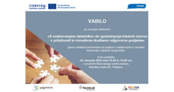 »S sodelovanjem deležnikov do spreminjanja lokalnih izzivov v priložnosti in inovativne družbeno odgovorne podjeme«