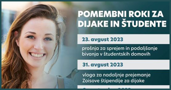Pomembni roki za dijake in študente