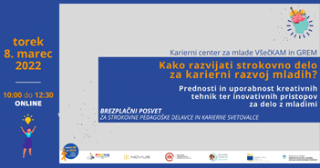 Vabilo na STROKOVNI POSVET za karierni razvoj mladih z inovativnimi pristopi