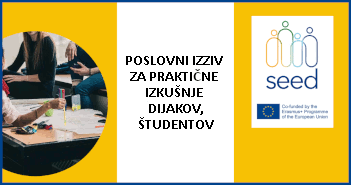 Vabilo: POSLOVNI IZZIV ZA PRAKTIČNE IZKUŠNJE DIJAKOV/ŠTUDENTOV